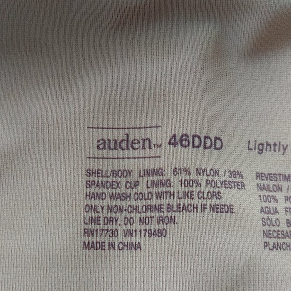 Auden Lightly Lined Wirefree Bra Plus Size 46DDD - Picture 3 of 13